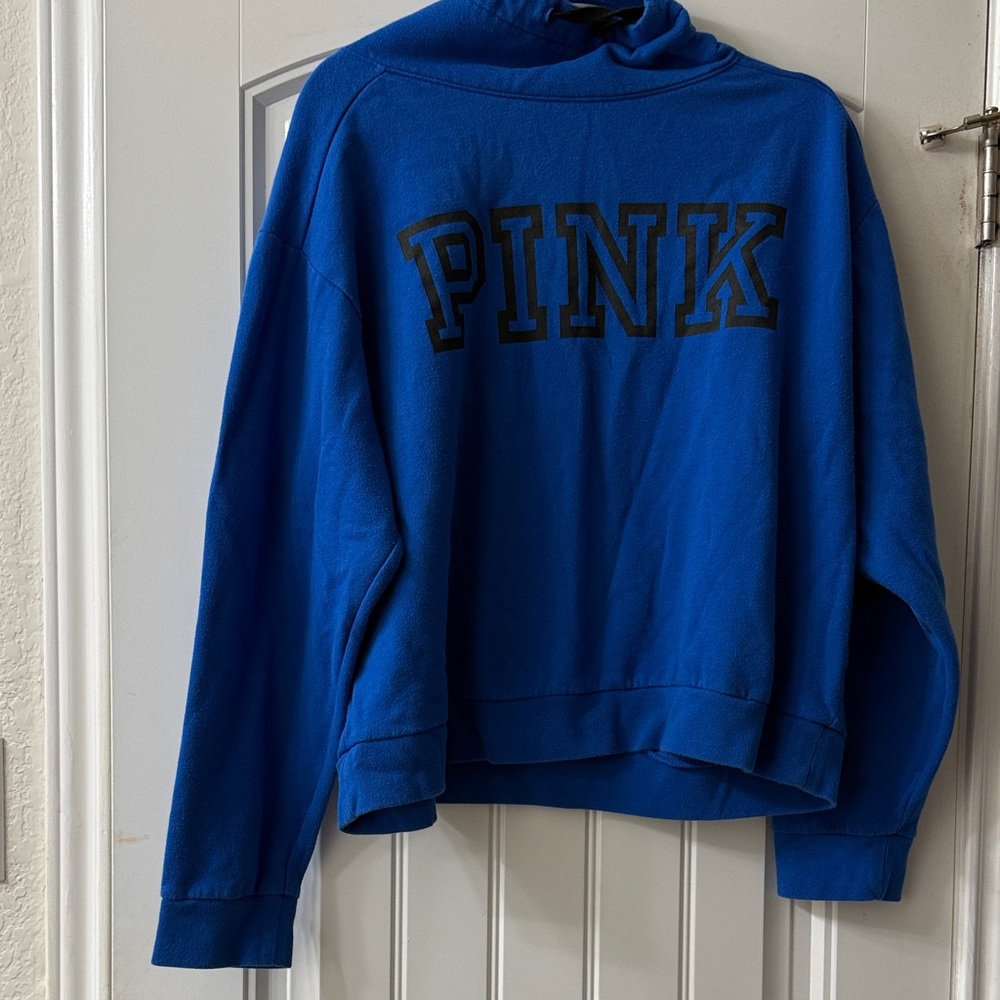 PINK Victoria's Secret Bold Blue Cowl Neck Sweater